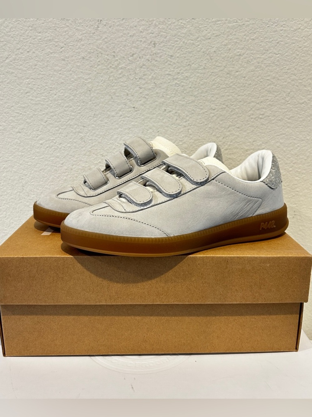 NIB P448 Women's Capri Sneakers Glitter/Pearl, Size 37, New in Box, Retail $325
